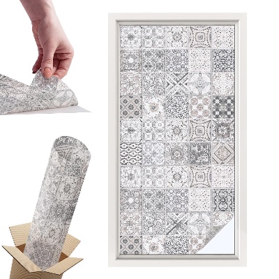 Witraż samoprzylepny na okno Kaflowe wzory