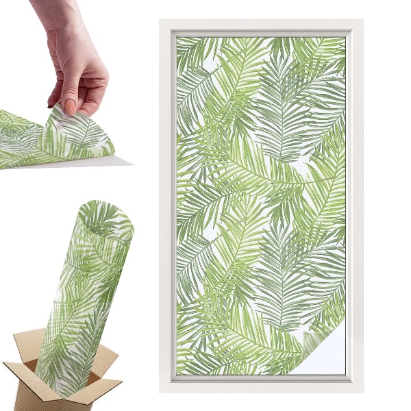 Okleina na okno mleczna Roślinne wzory