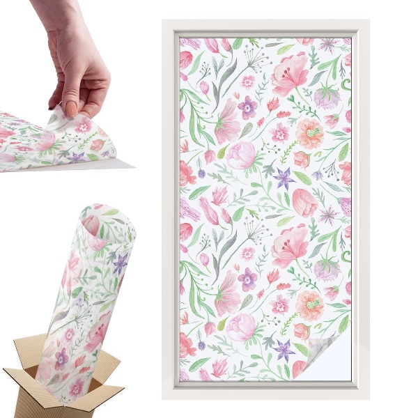 Naklejki witrażowe na drzwi Kwiatowy wzór