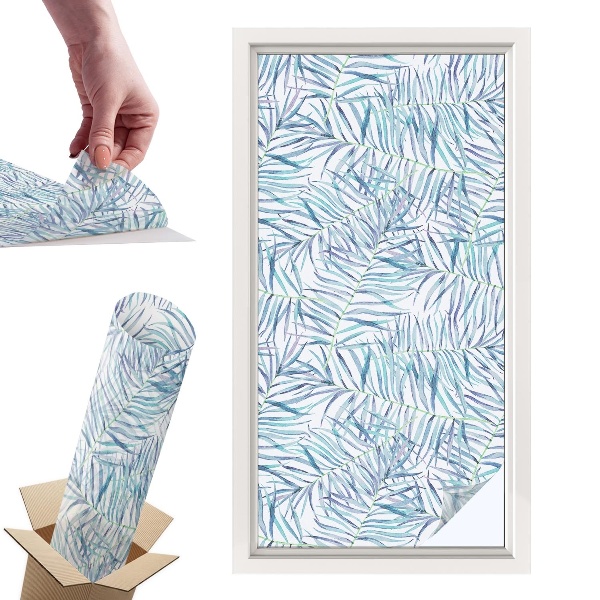 Okleina na okno mleczna Botaniczny wzór