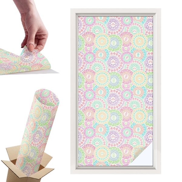 Naklejki witrażowe na drzwi Kolorowe mandale