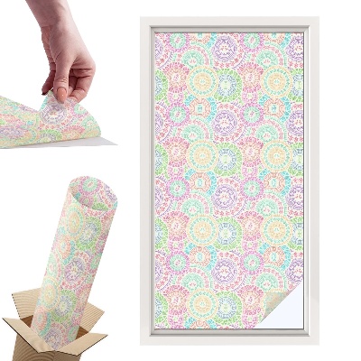 Naklejki witrażowe na drzwi Kolorowe mandale