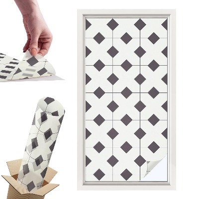 Naklejki witrażowe na drzwi Diamenty czarno-białe