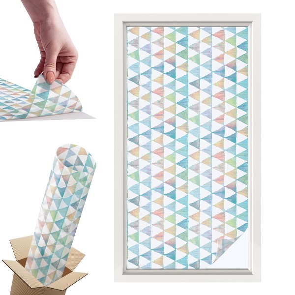 Okleina na okno mleczna Geometryczne trójkąty