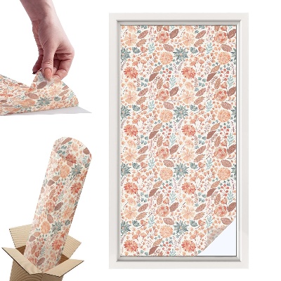 Okleina na okno mleczna Kwiatowa kompozycja