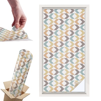 Naklejki witrażowe na drzwi Geometryczne romby