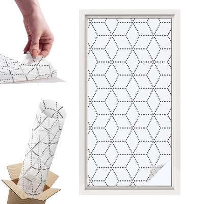 Okleina na okno mleczna Kropkowane romby