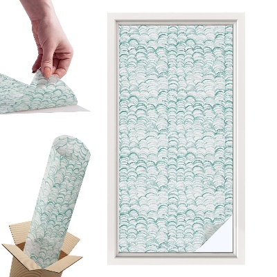 Okleina na okno mleczna Zielona fala