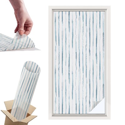 Witraż samoprzylepny na okno Pionowe pasy