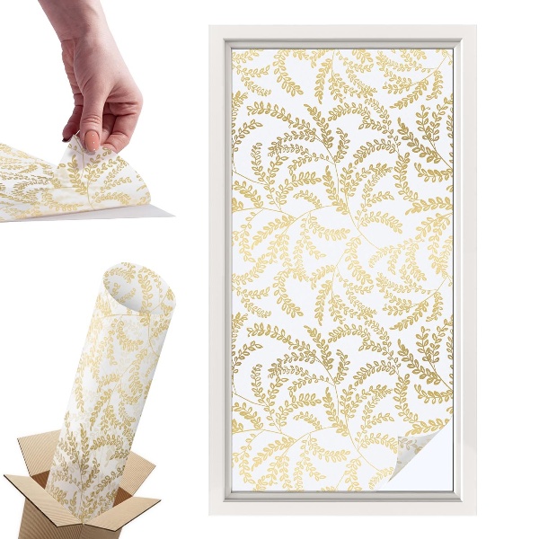 Witraż samoprzylepny na okno Roślinny wzór