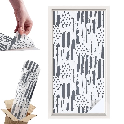 Okleina na okno mleczna Pasy i kropki