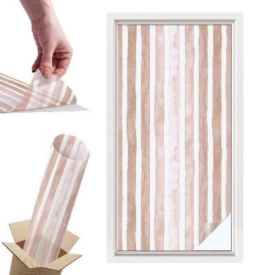 Witraż samoprzylepny na okno Brązowe pasy