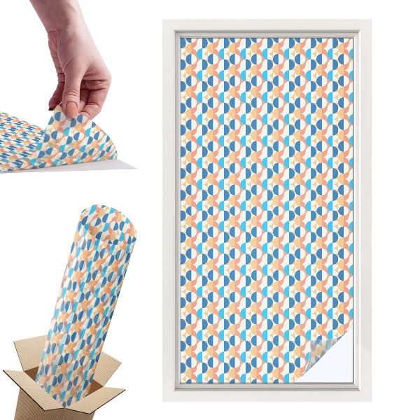 Witraż samoprzylepny na okno Geometryczna symetria