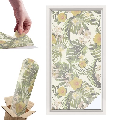 Naklejki witrażowe na drzwi Tropikalny motyw