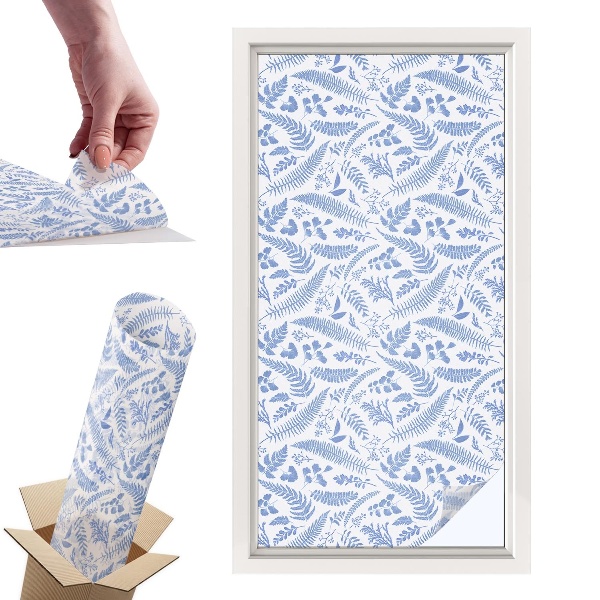 Witraż samoprzylepny na okno Liście paproci