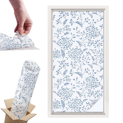 Okleina na okno mleczna Roślinny motyw