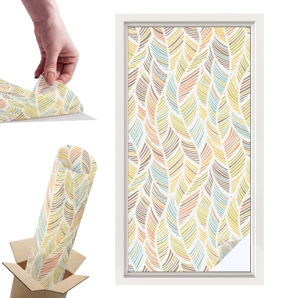 Naklejki witrażowe na drzwi Tęczowe pióra