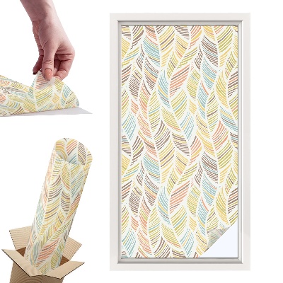 Naklejki witrażowe na drzwi Tęczowe pióra