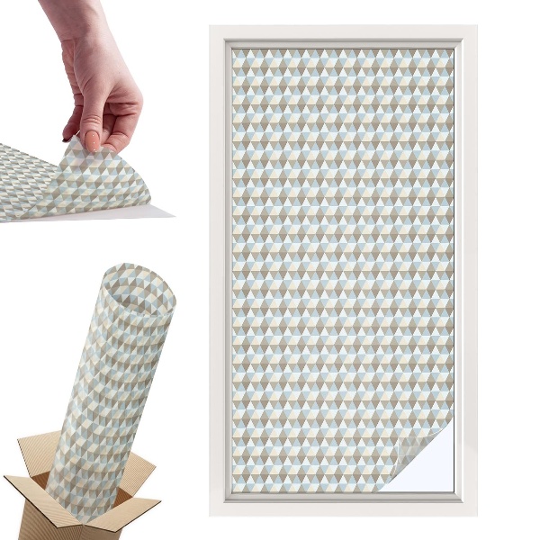 Okleina na okno mleczna Geometryczne trójkąty