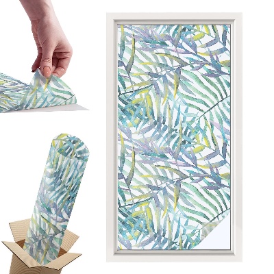 Naklejki witrażowe na drzwi Tropikalna akwarela