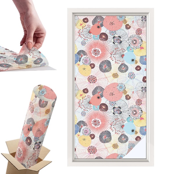 Naklejki witrażowe na drzwi Kolorowy kwiat