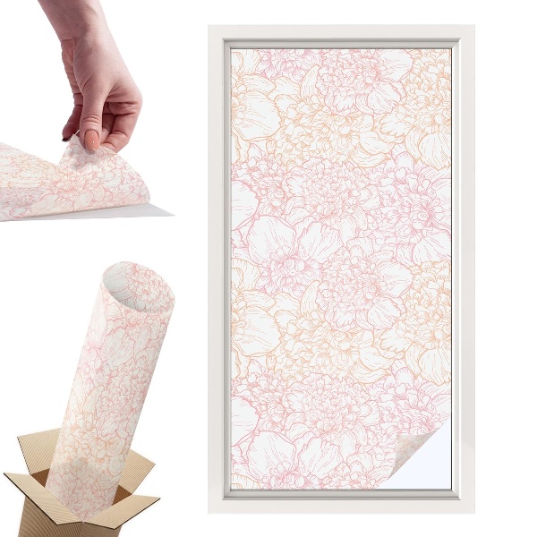 Witraż samoprzylepny na okno Kwiatowa elegancja