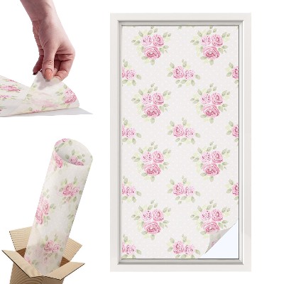 Witraż samoprzylepny na okno Kwiatowy wzór