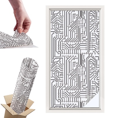 Okleina na okno mleczna Techniczny motyw