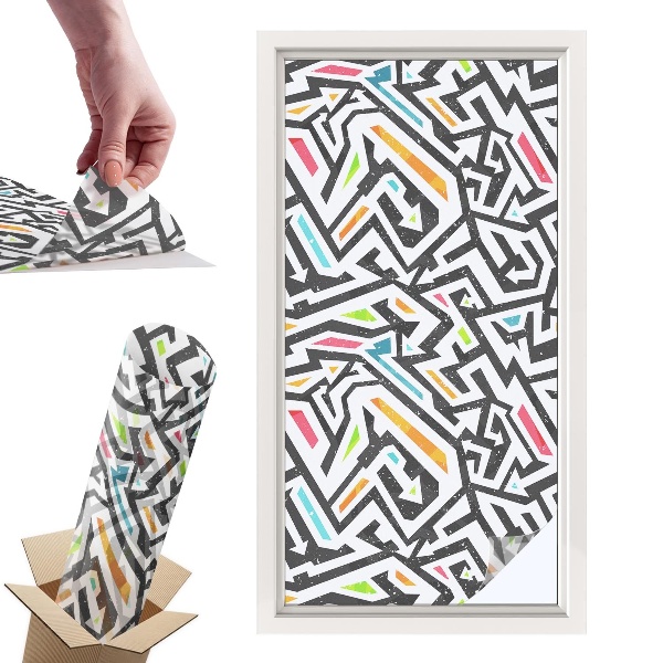 Witraż samoprzylepny na okno Abstrakcyjna geometria