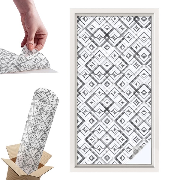 Witraż samoprzylepny na okno Rombowa harmonia