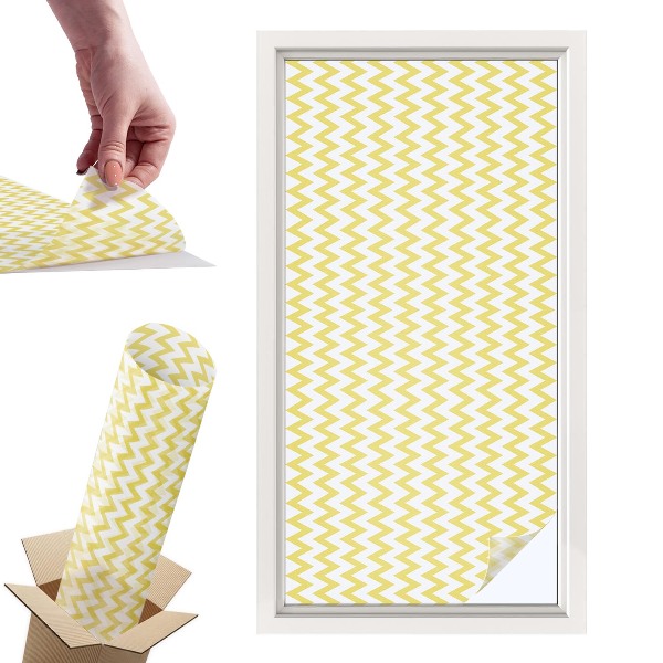 Witraż samoprzylepny na okno Żółte zygzaki