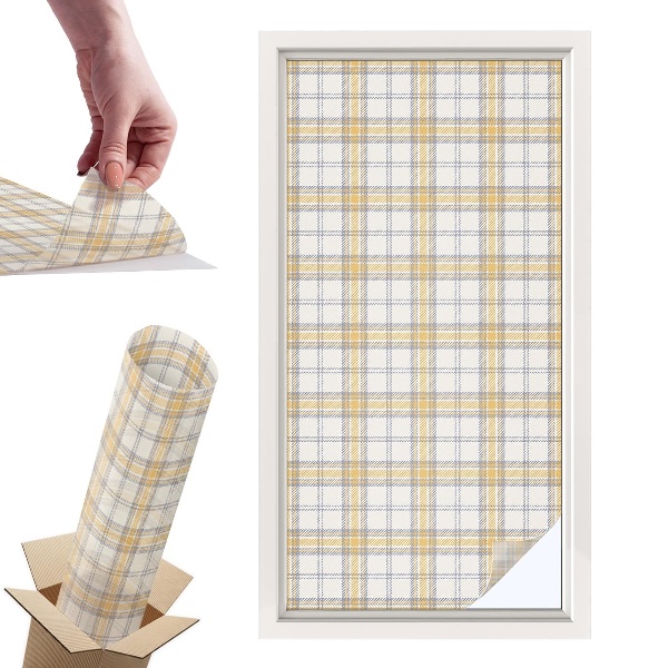 Witraż samoprzylepny na okno Geometryczna kratka