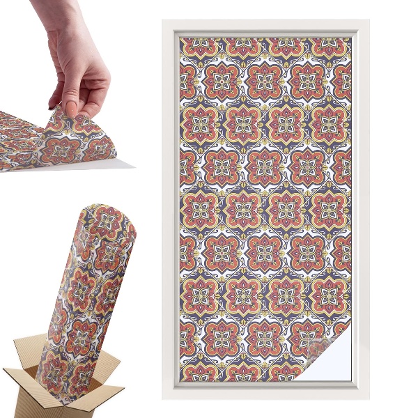 Okleina na okno mleczna Kwiatowy ornament