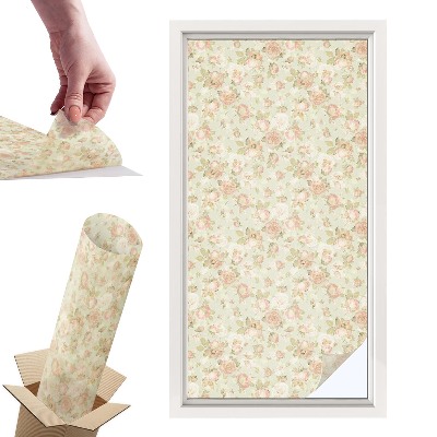 Witraż samoprzylepny na okno Kwiatowa elegancja