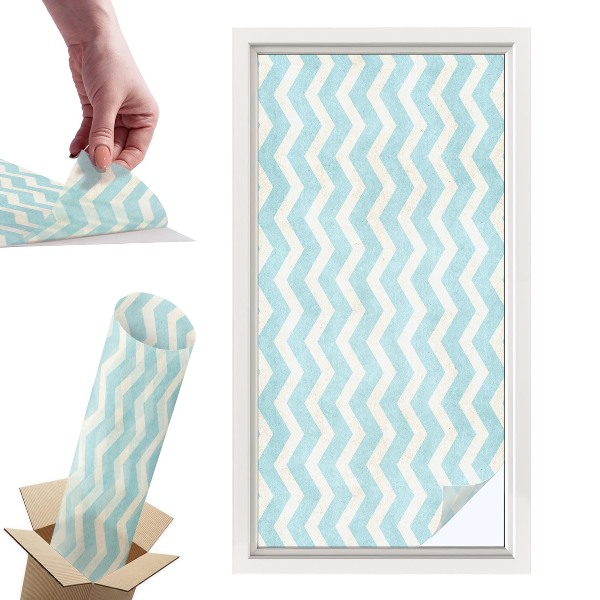 Naklejki witrażowe na drzwi Zygzak błękitny