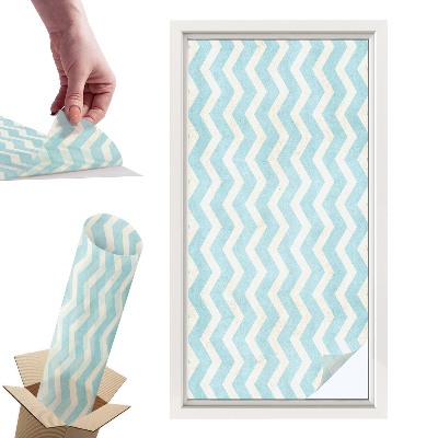 Naklejki witrażowe na drzwi Zygzak błękitny