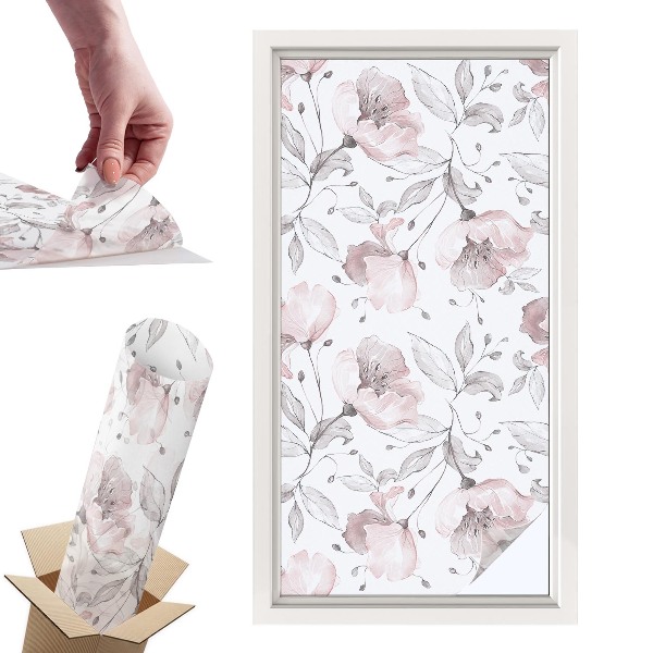 Witraż samoprzylepny na okno Różane liście