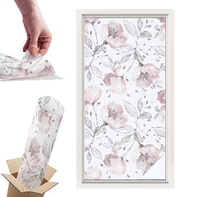 Witraż samoprzylepny na okno Różane liście