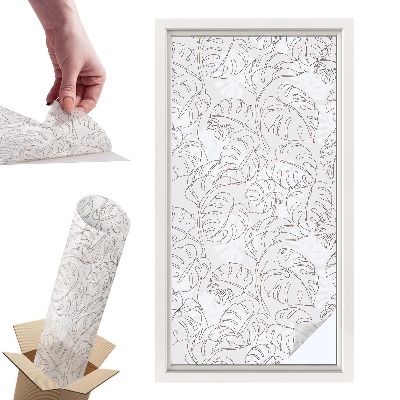 Naklejki witrażowe na drzwi Roślinny ornament