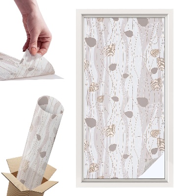 Okleina na okno mleczna Eleganckie liście