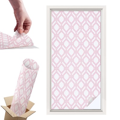 Okleina na okno mleczna Różowe linie