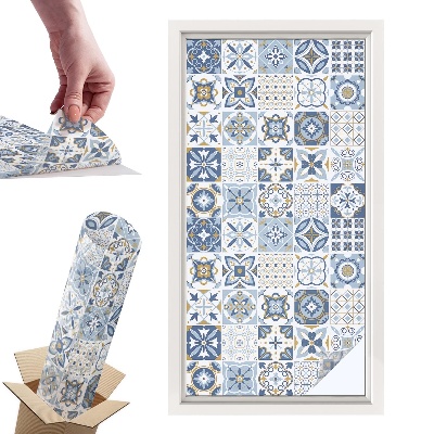 Naklejki witrażowe na drzwi Mozaika płytek