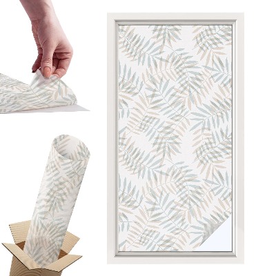 Naklejki witrażowe na drzwi Liściasta elegancja