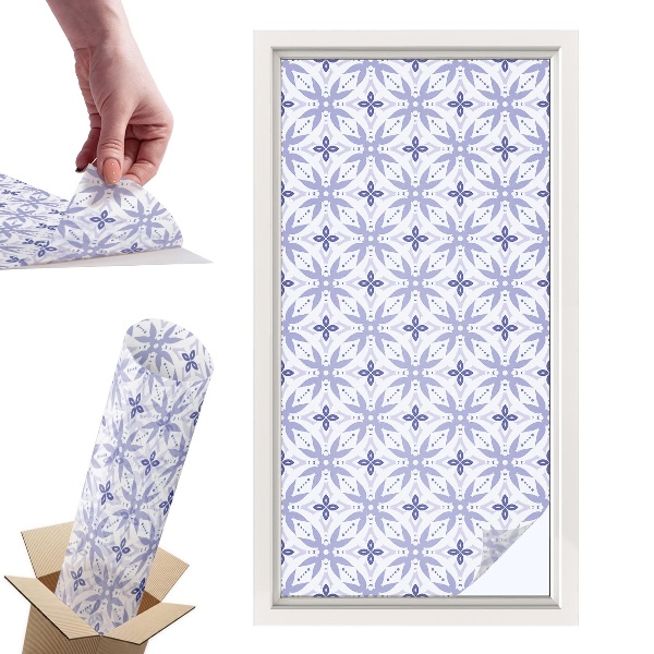 Witraż samoprzylepny na okno Fioletowe wzory