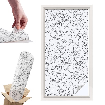 Witraż samoprzylepny na okno Kwiatowy motyw