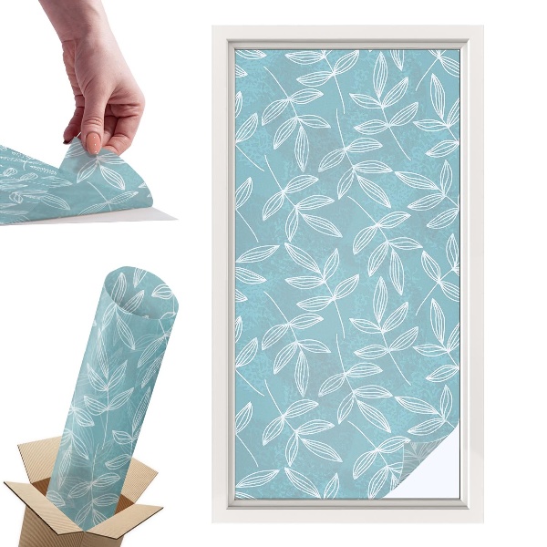 Witraż samoprzylepny na okno Liściasta elegancja