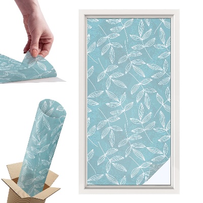 Witraż samoprzylepny na okno Liściasta elegancja