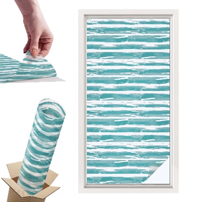 Okleina na okno mleczna Zielone pasy