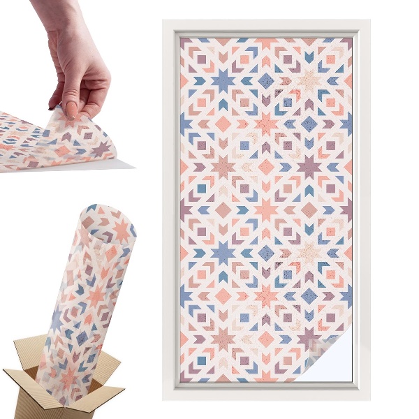 Naklejki witrażowe na drzwi Kolorowe wzory