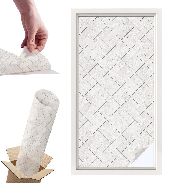 Witraż samoprzylepny na okno Jodełkowy motyw